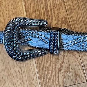 Faux snake-skin studded Belt
